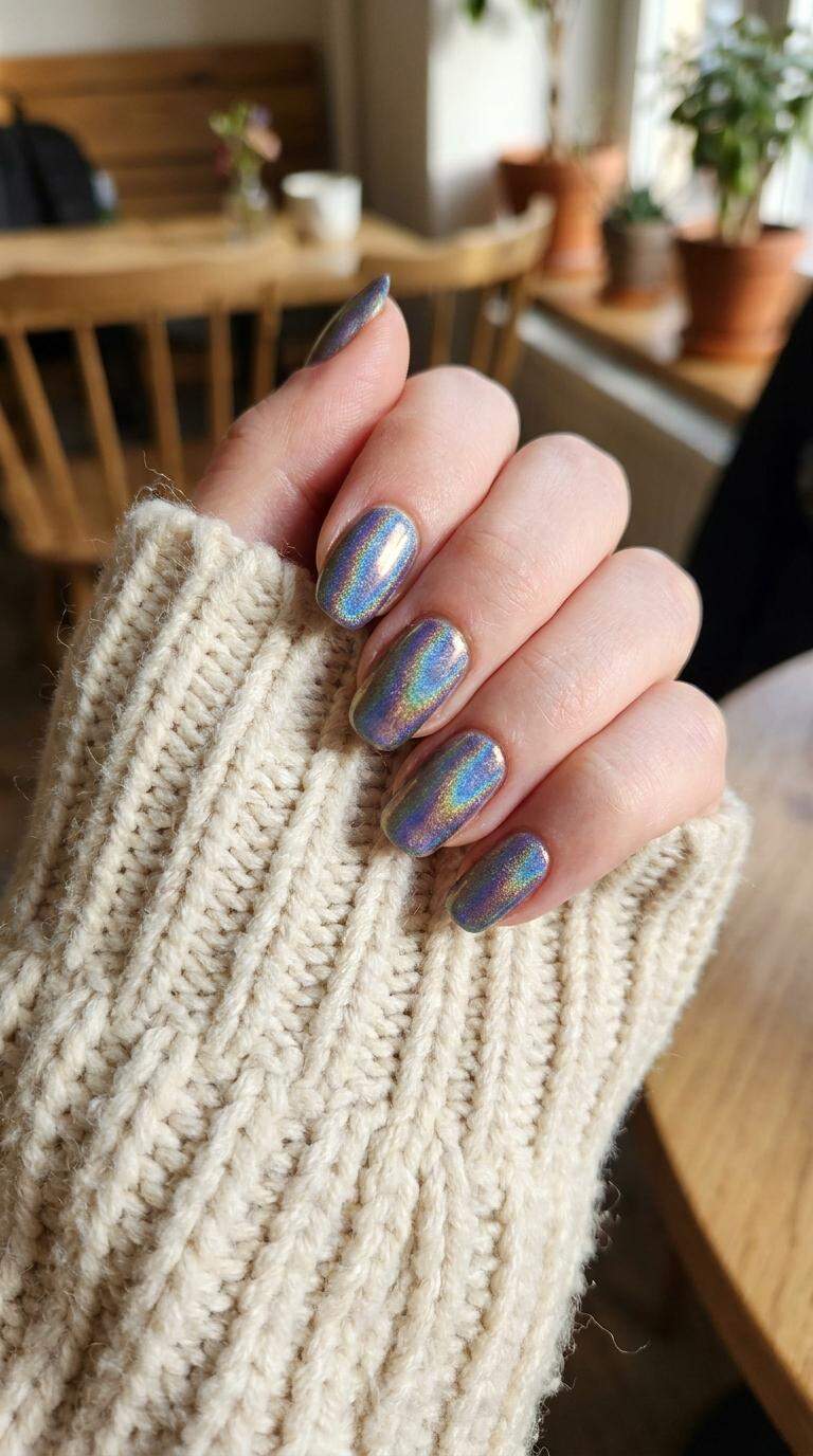 Iridescent Hologram Nails
