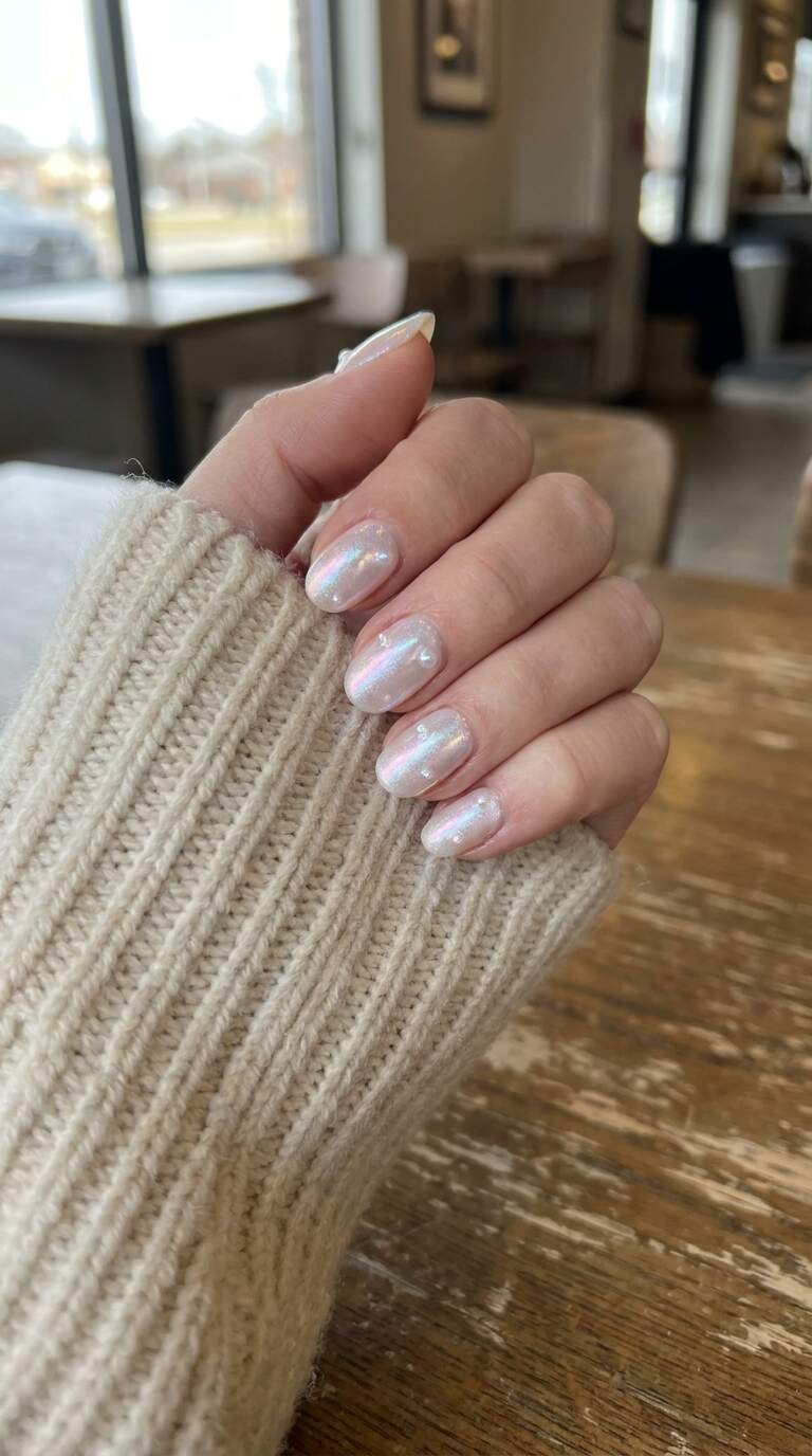 Iridescent Pearl Nail Designs