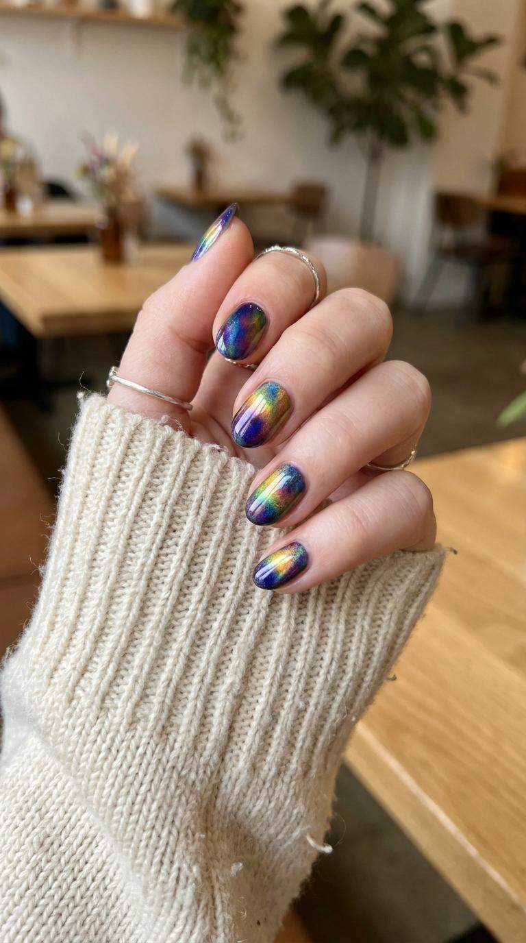 Kaleidoscope Color Gradient Nails