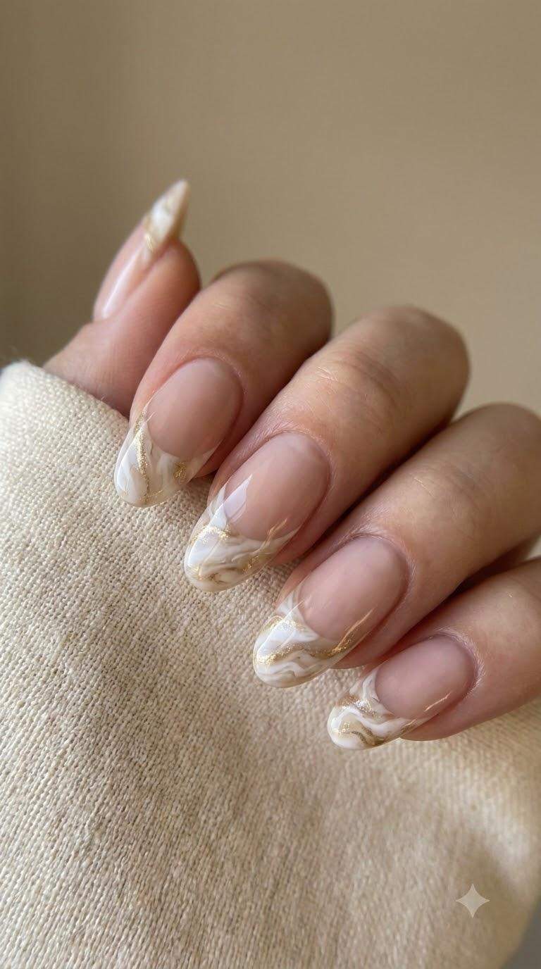 Marble Gel Effect Nail Art