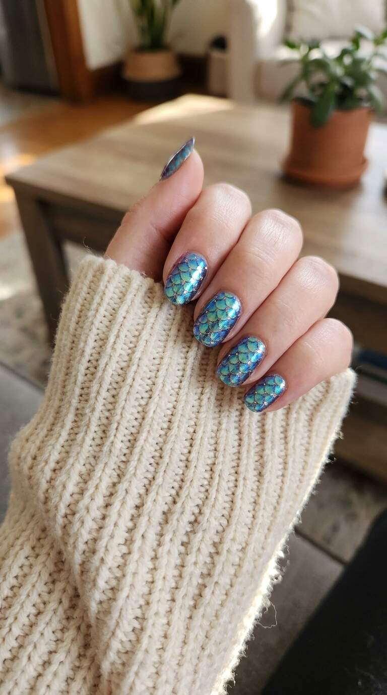 Mermaid Scale Nail Pattern