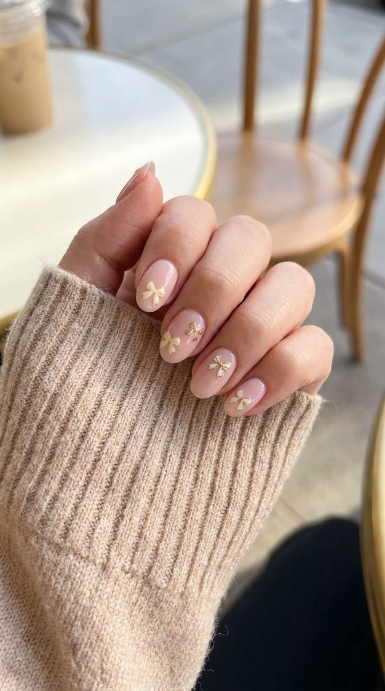 Mini Bow Accent Nails