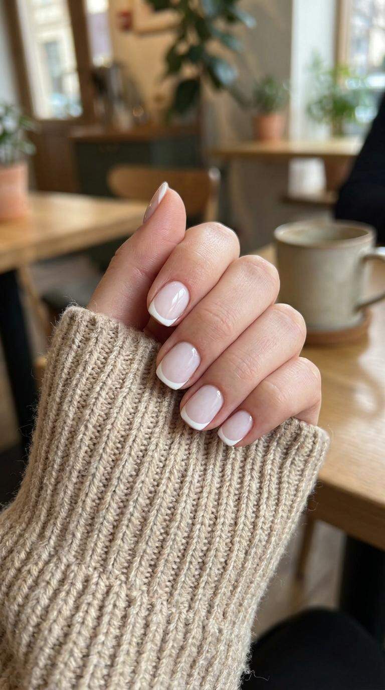 Minimalist French Manicure with White