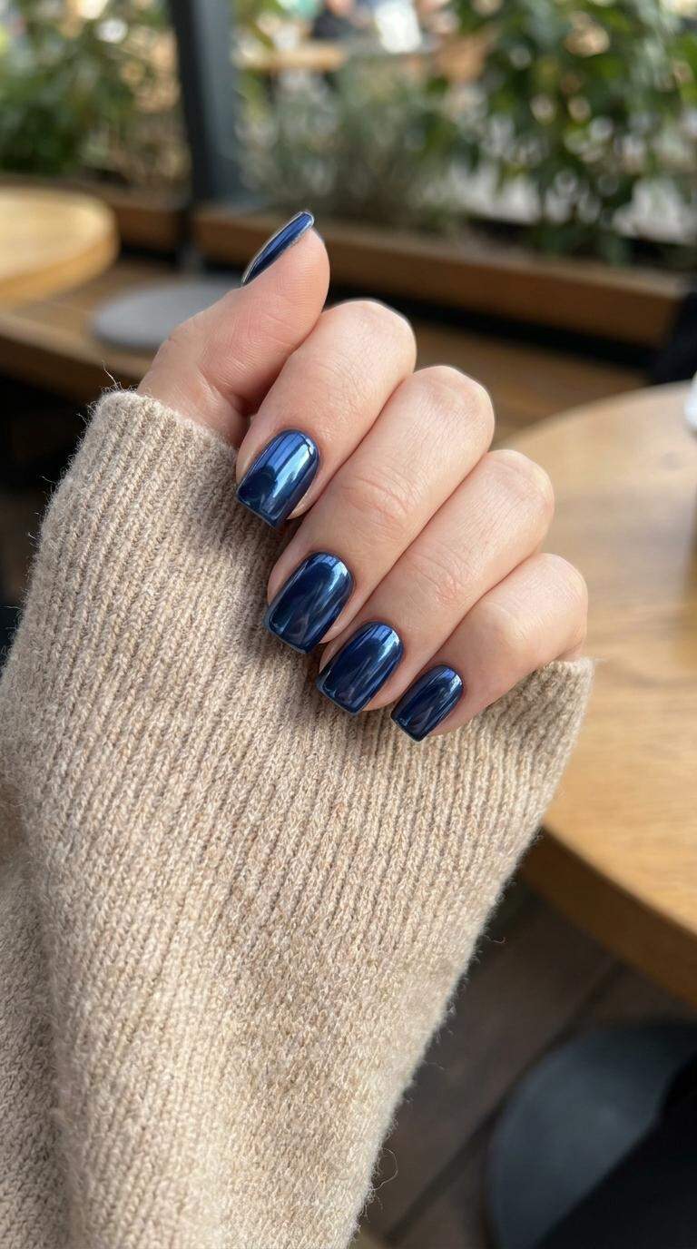 Navy Blue Chrome Square