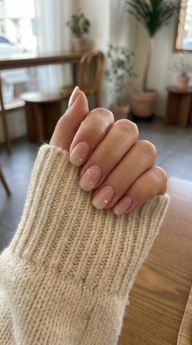 Neutral Ombre Nails with Soft