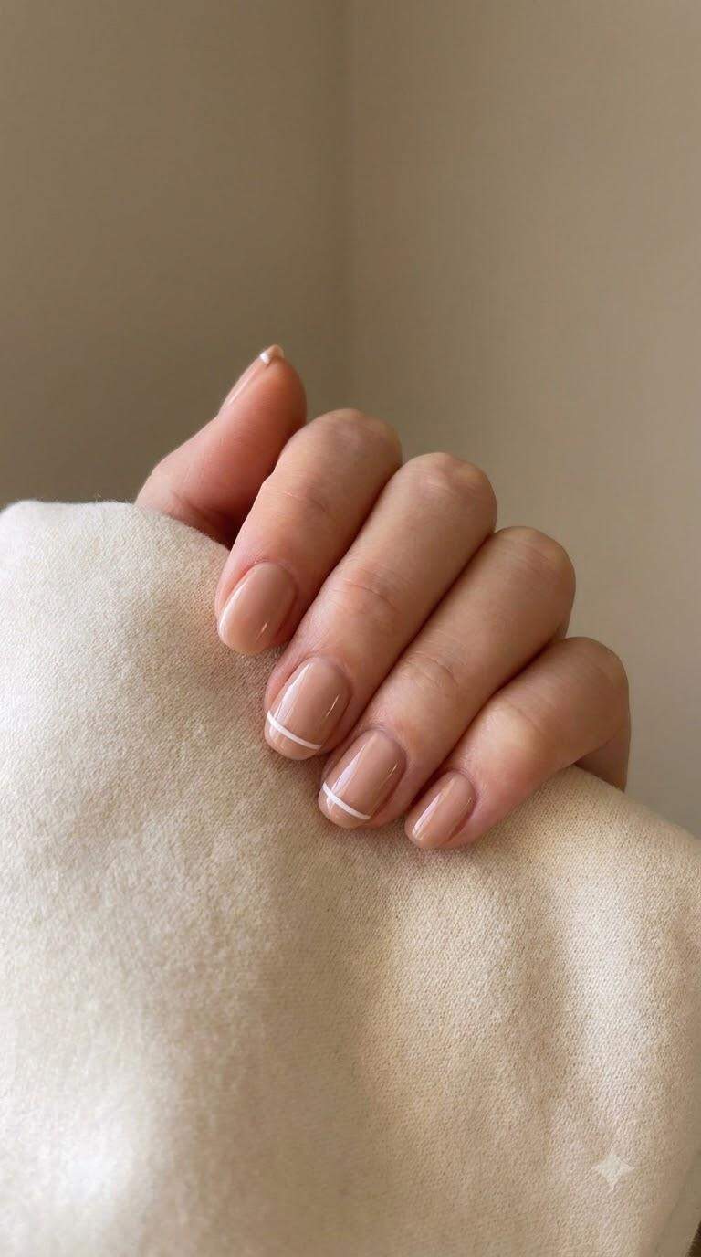 Nude Gel Nail with Accent