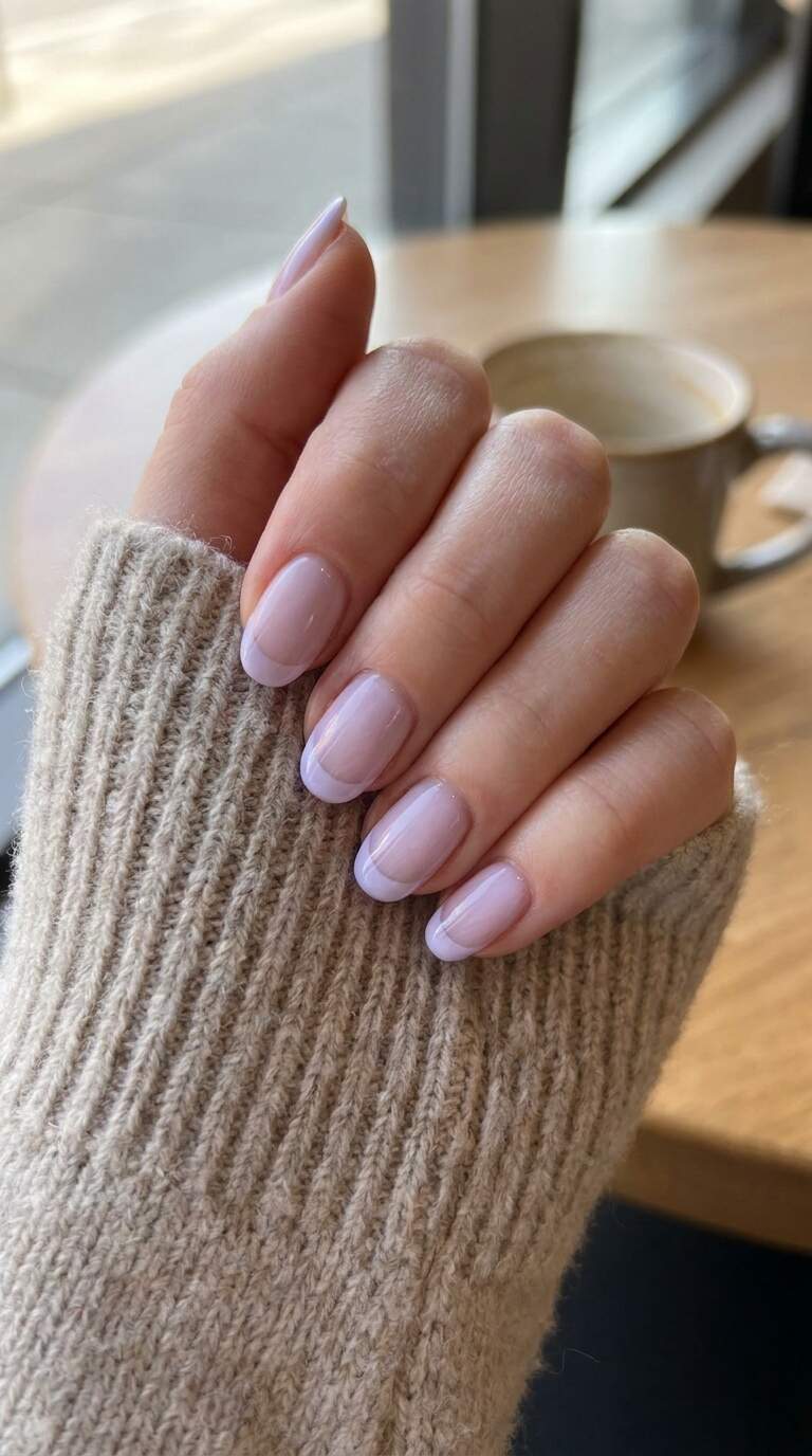 Pale Lavender French Tips