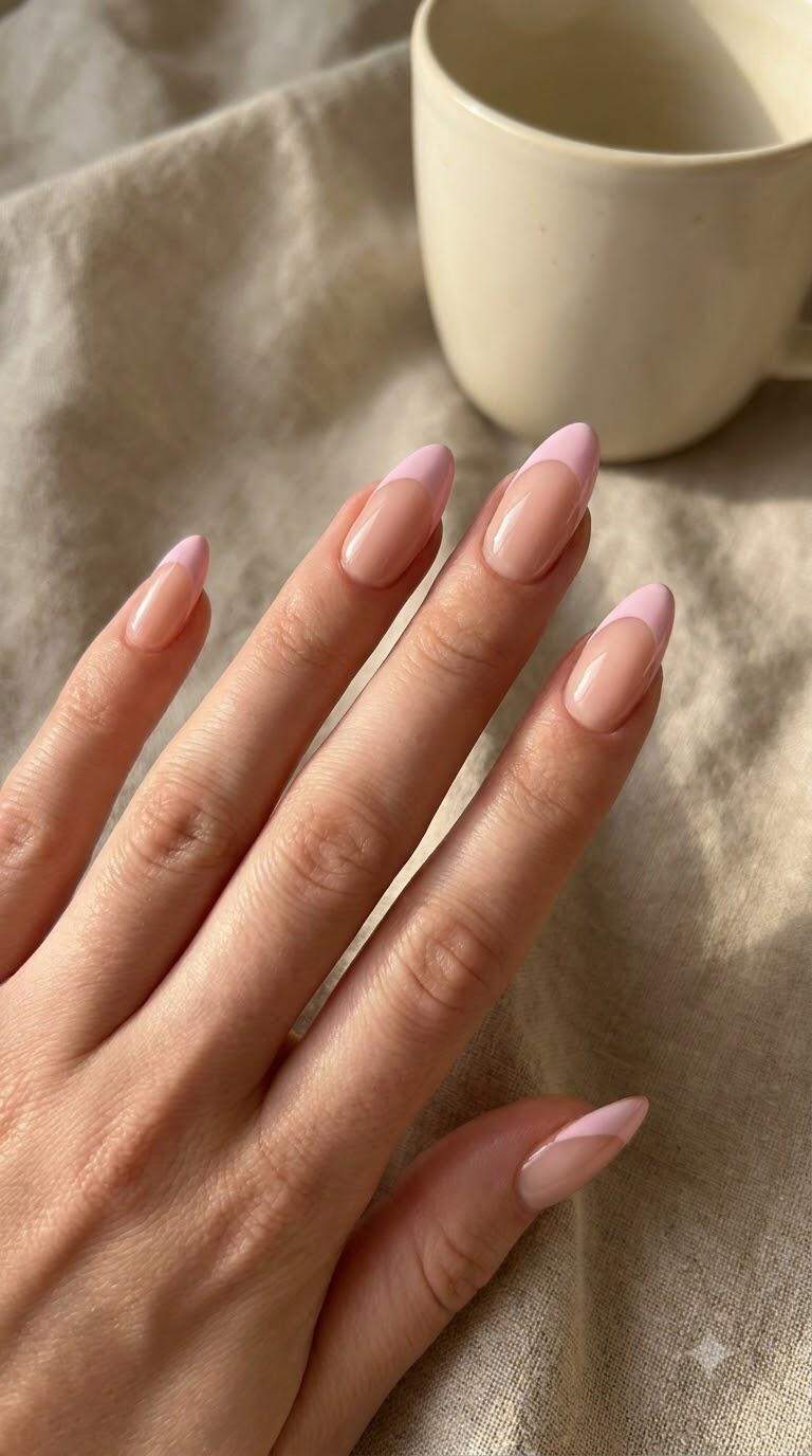 Pastel Pink French Manicure