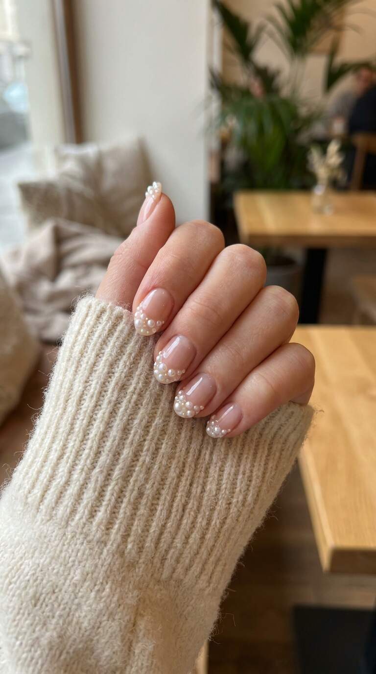 Pearl Embellished Nail Tips