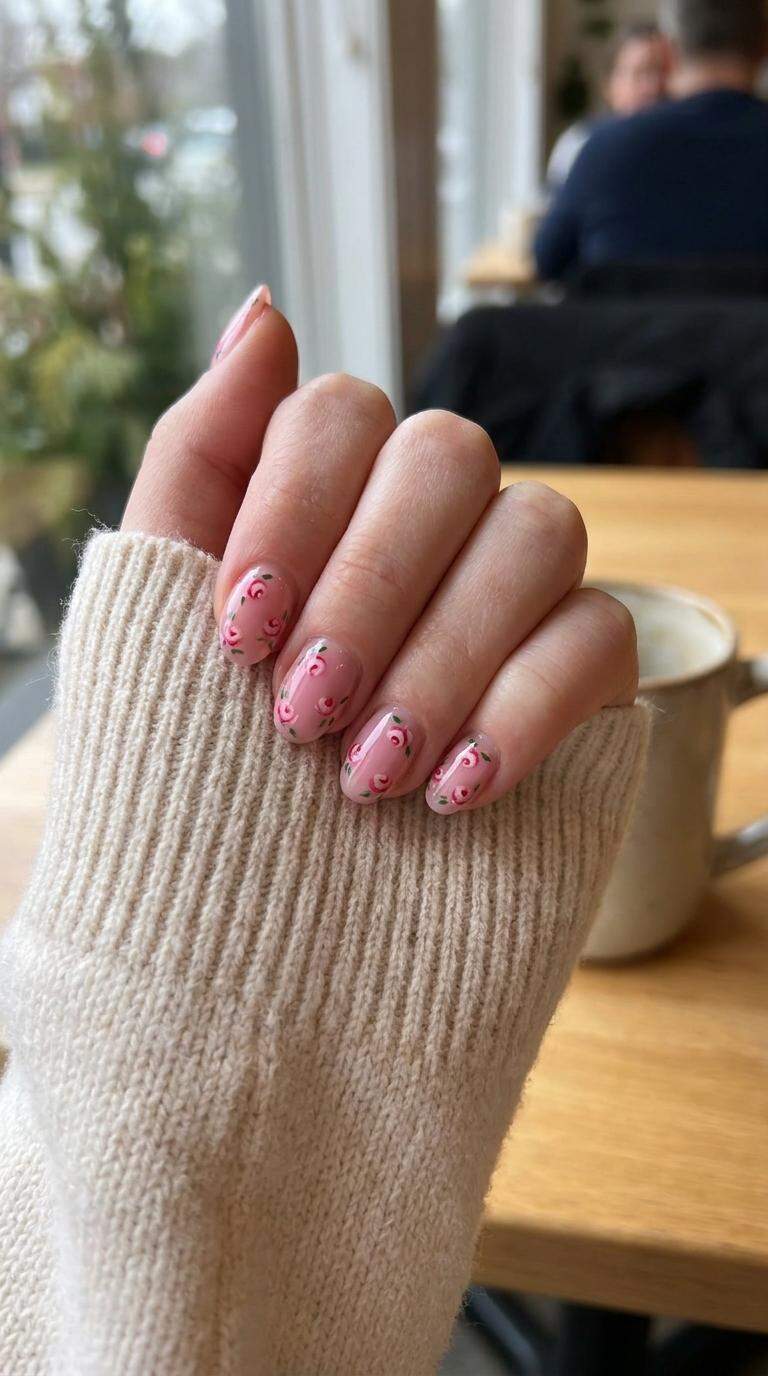15 Stunning Gel Nail Art Designs with Floral Accents