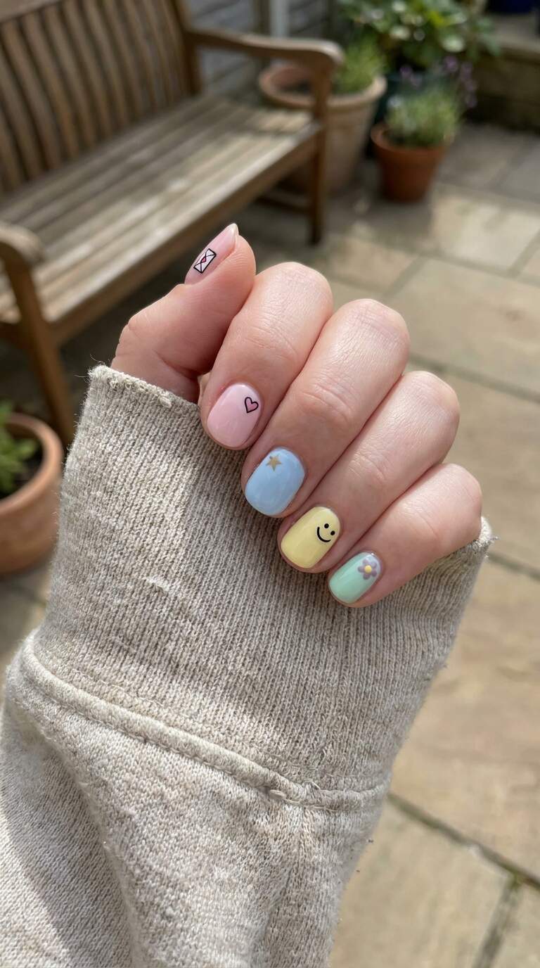 Playful Mom's Secret Message Nails