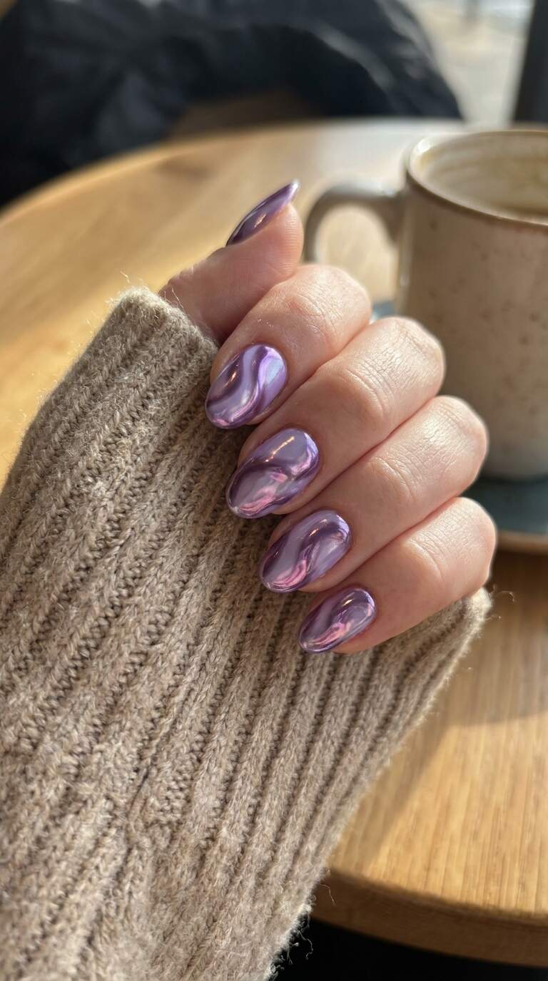 Purple Chrome Chrome Swirls