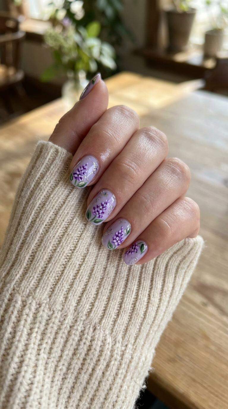 Purple Lilac Floral Accent