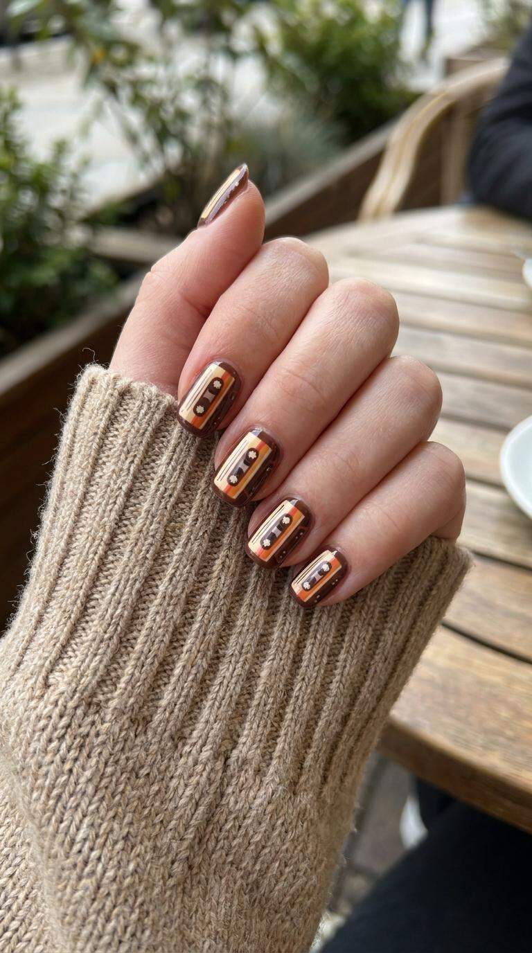 Retro Cassette Tape Nail Designs