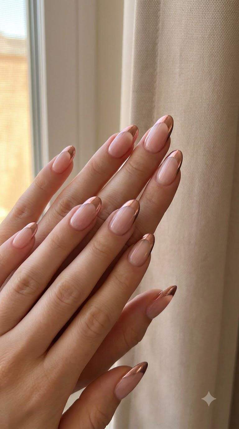 Rose Gold French Manicure Tips