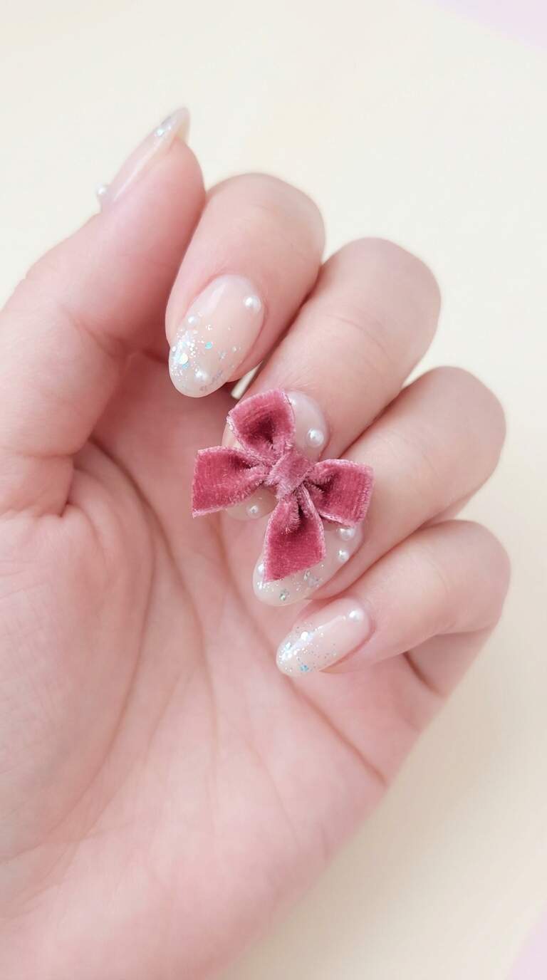 Ruffled Velvet Bow