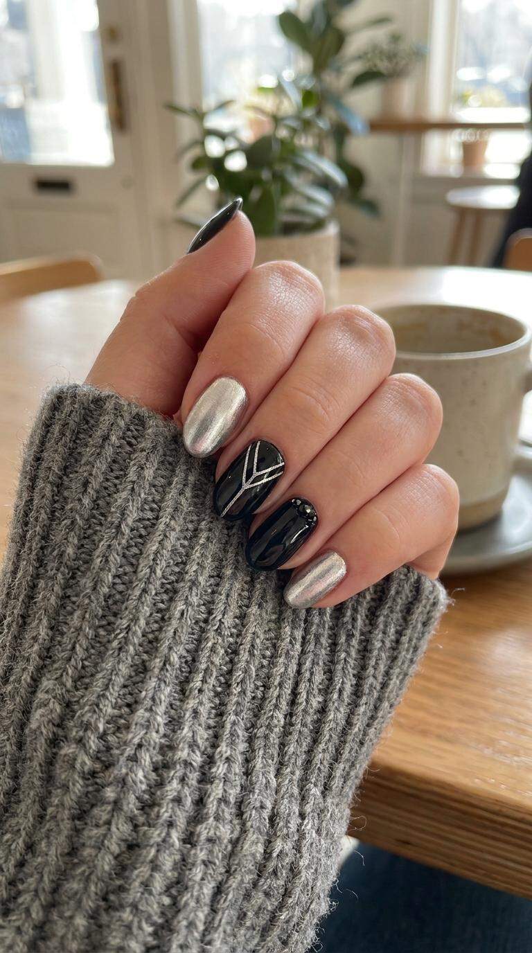 Silver and Onyx Accent