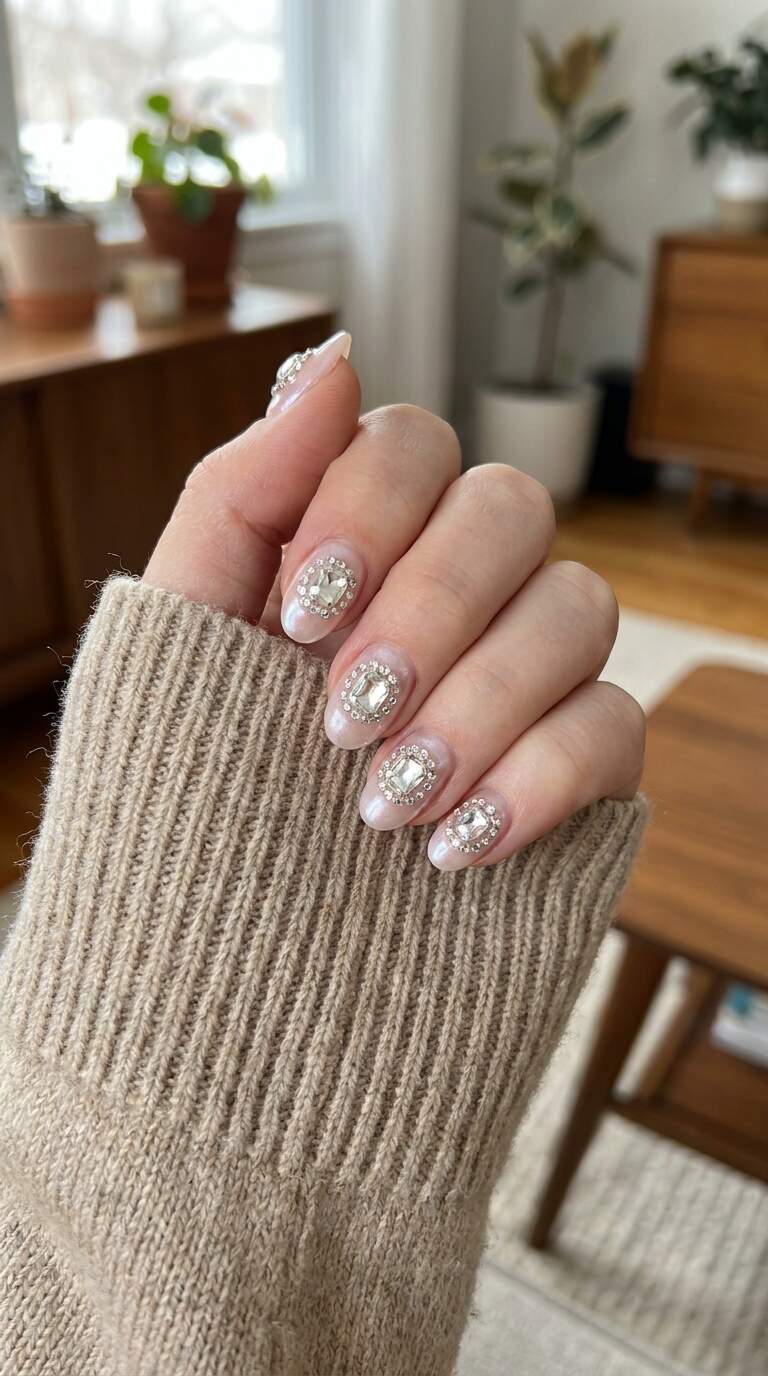 11 Beautiful Diamond-Shaped Engagement Nail Art Ideas