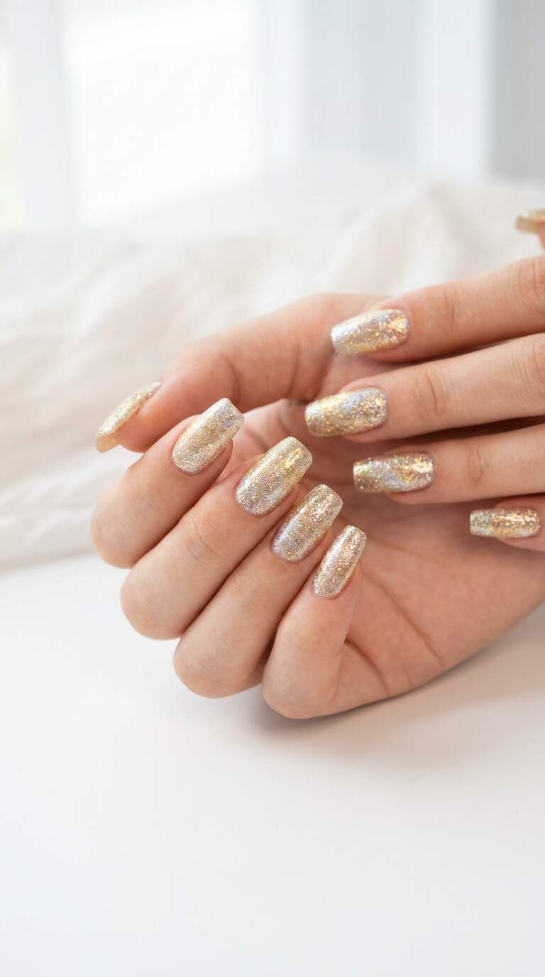 Squoval Tip Glitter Hype