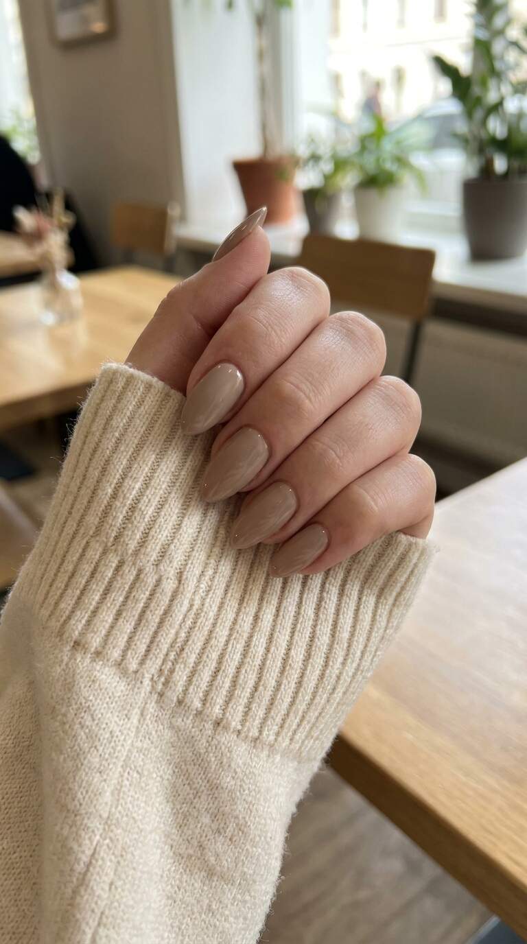 Taupe Beige Almond Shape