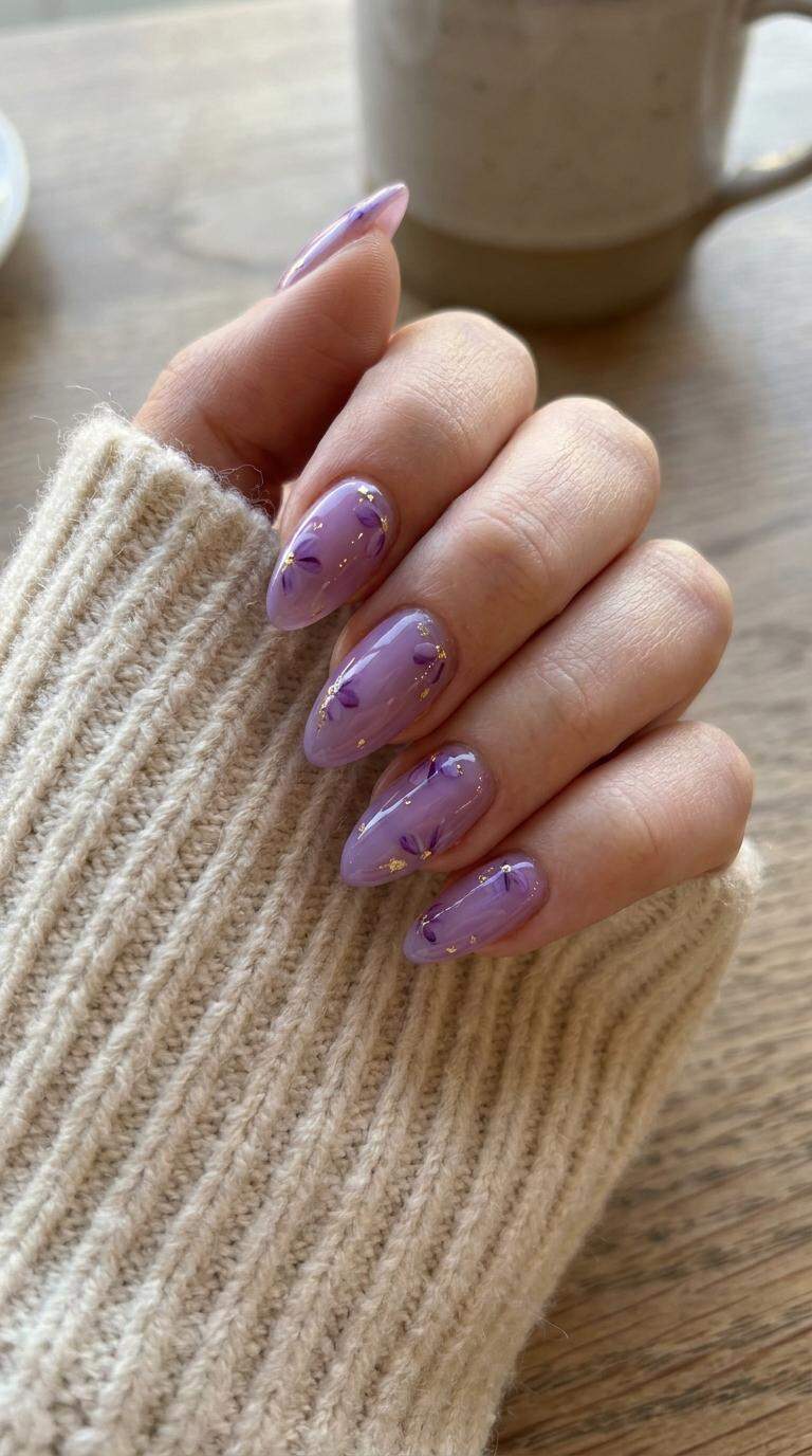 Violet Petal Nail Art