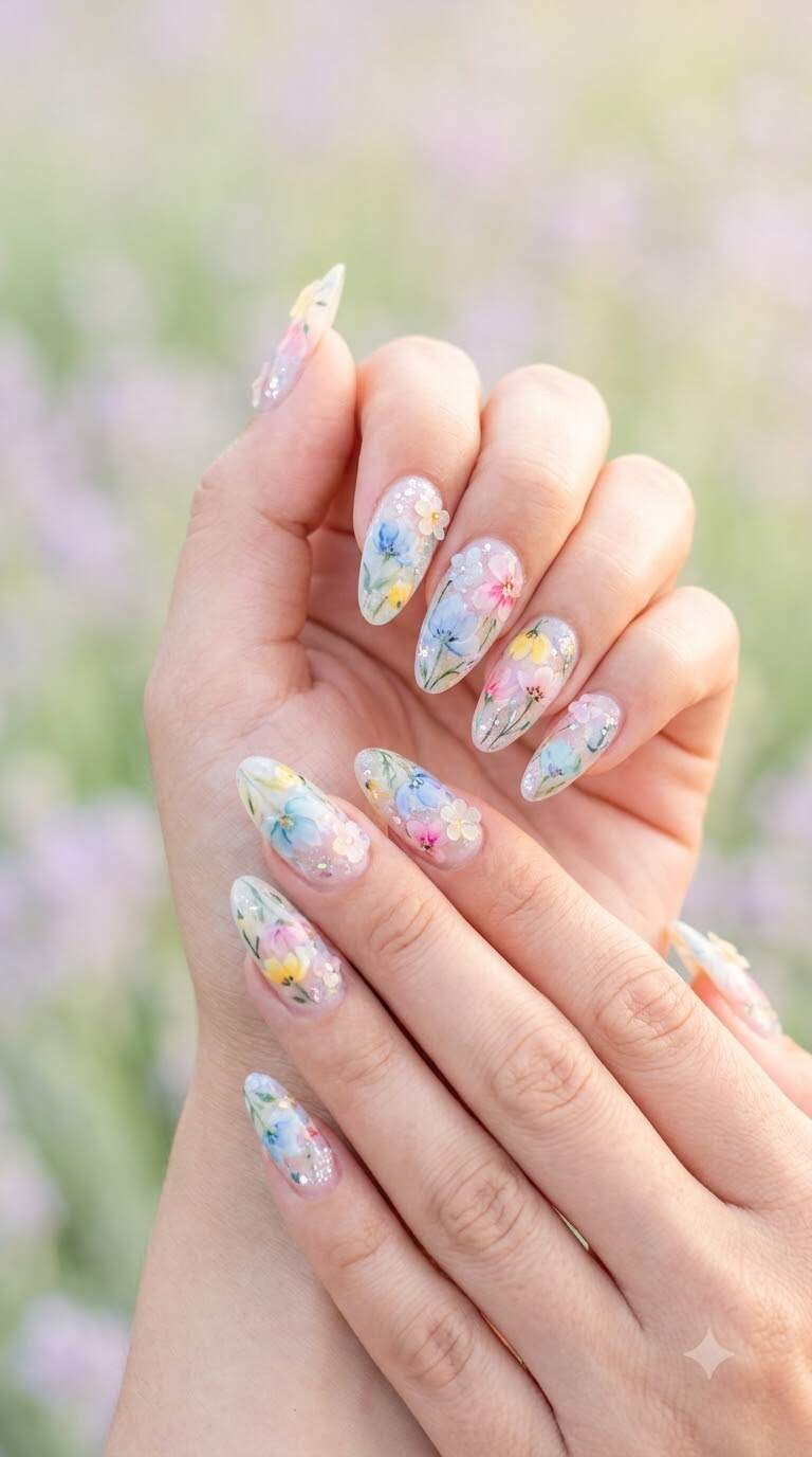 Watercolor Garden Blooms