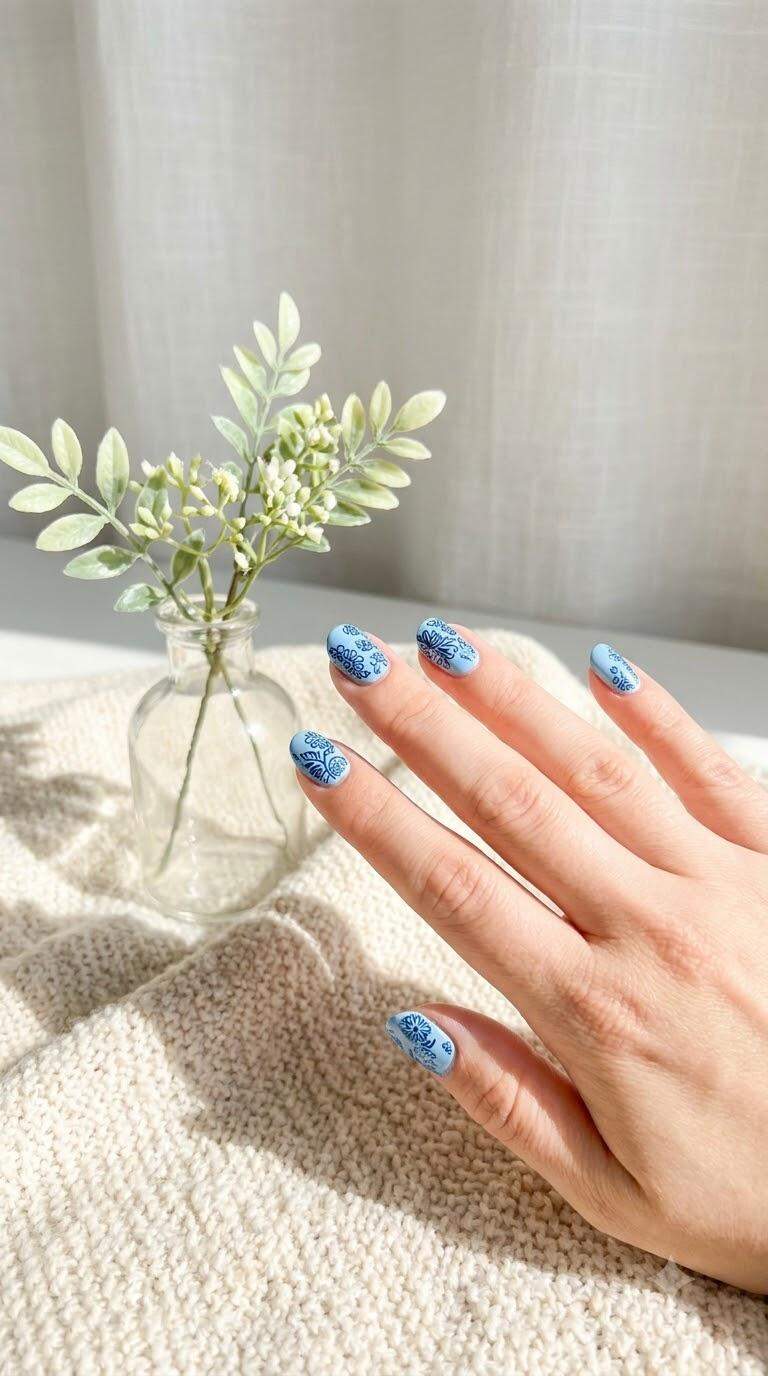 Bold Light Blue Stamping