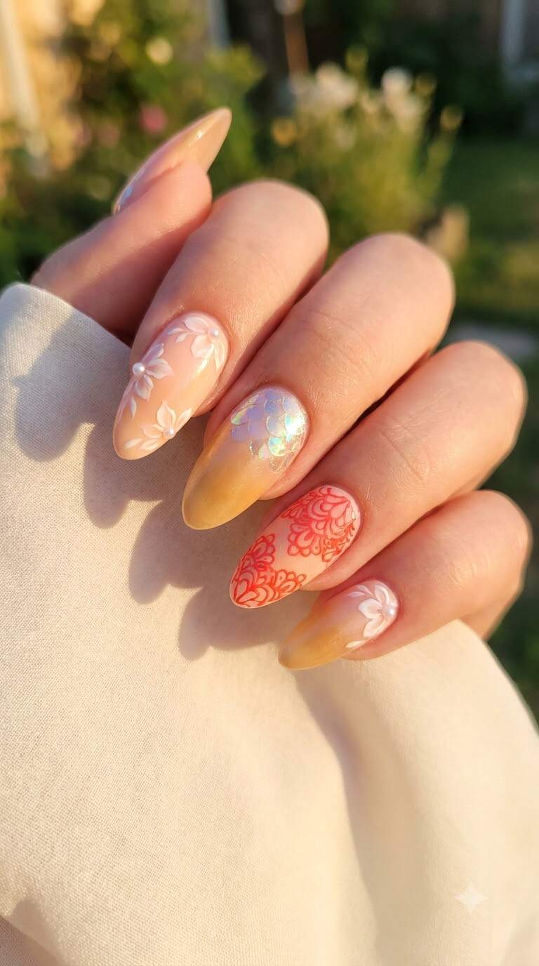 Bright Coral Red Stamping