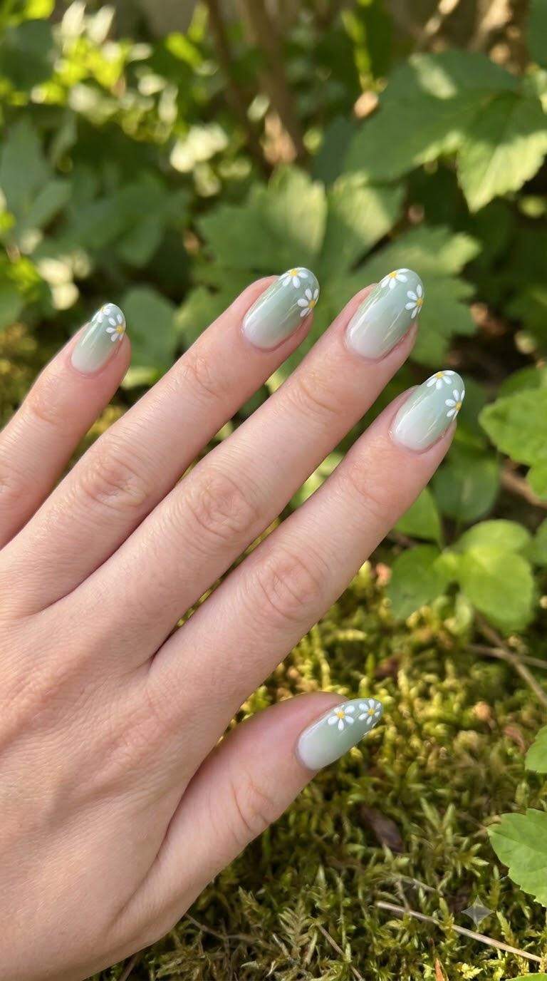 Daisy Chain Nail Art