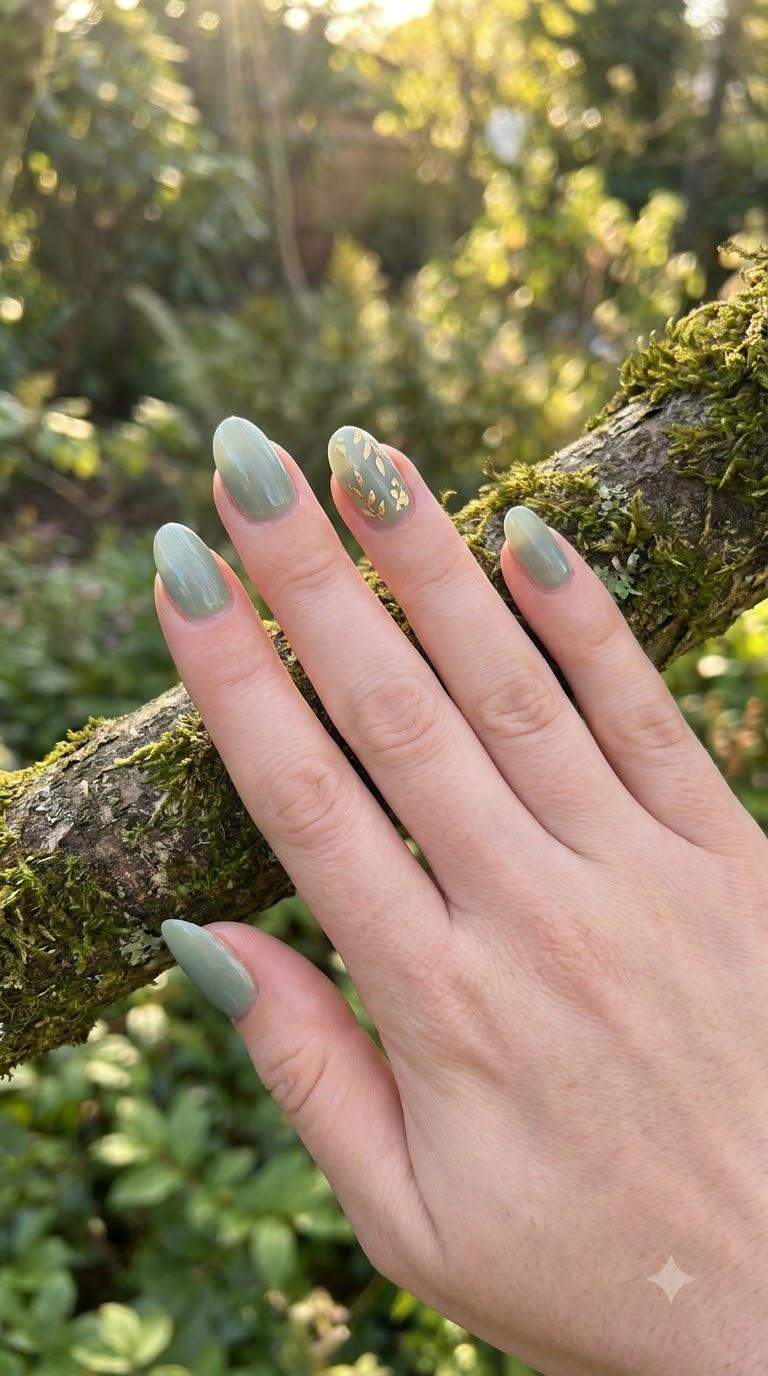 Delicate Leaf Nail Accents