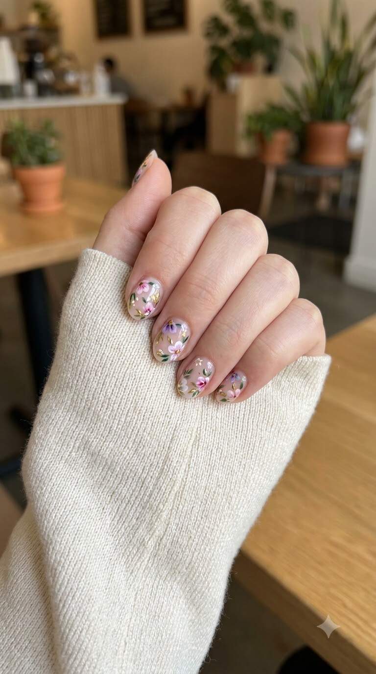 Floral Bloom Nail Art Look