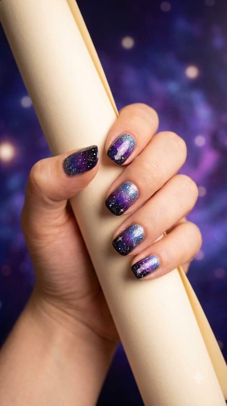 10 Stunning Celestial Gradient Nail Ideas for Graduation
