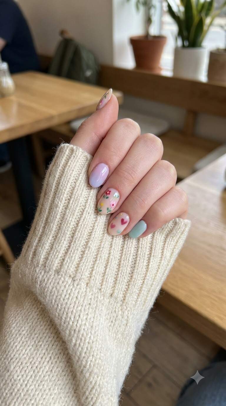 Girly Nail Art with Tiny