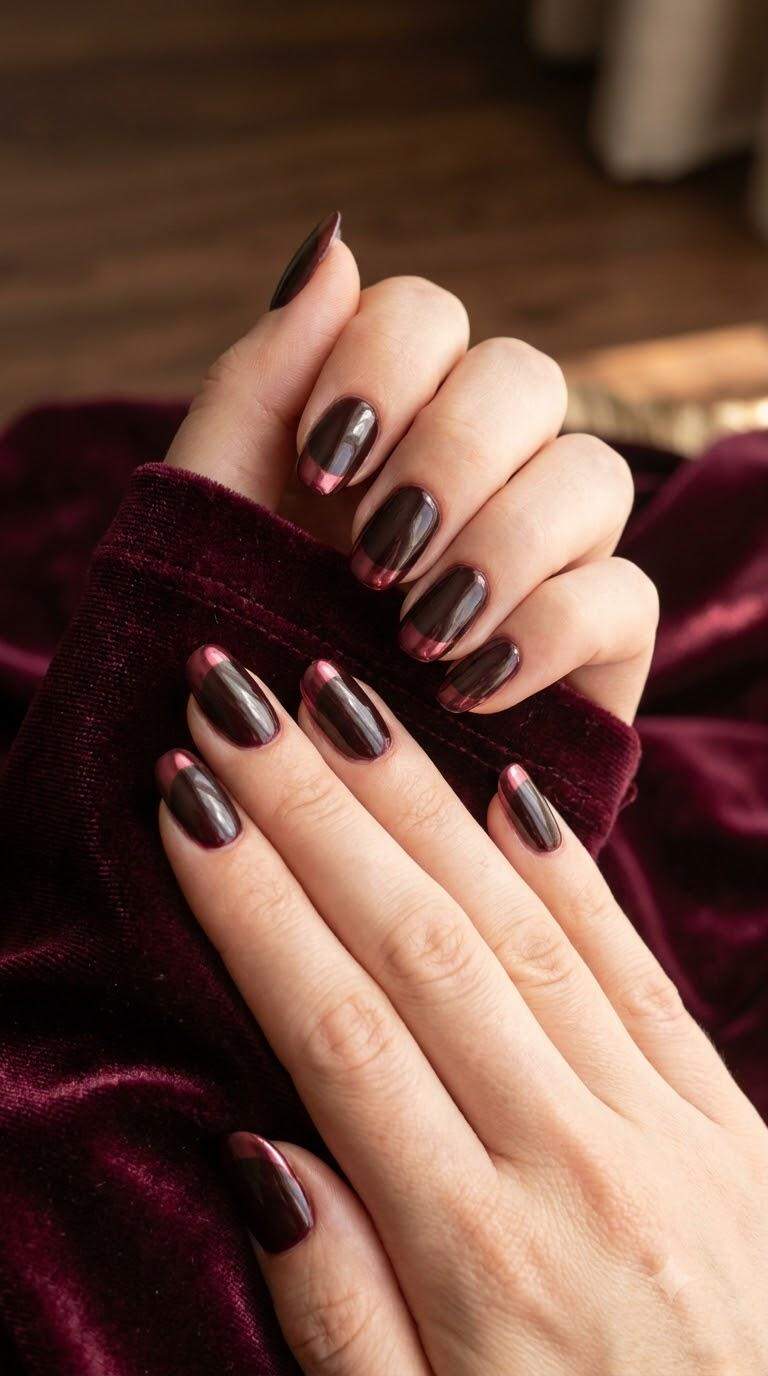 Glossy Maroon Chrome Tips