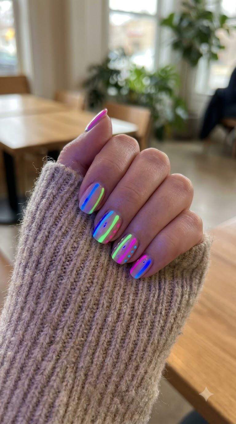 Glow-in-the-Dark Neon Nails