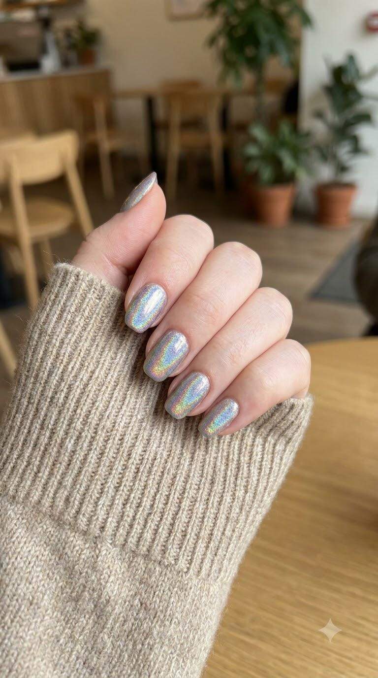 Holographic Rainbow Nails