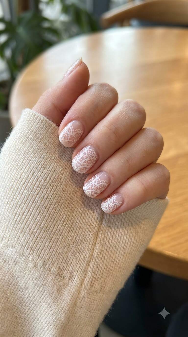 Lace Nail Art Design with