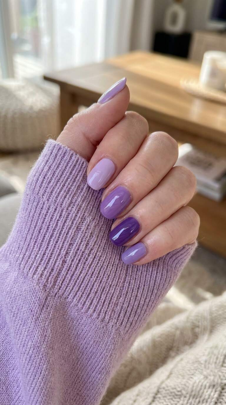 Lavender Skittle Manicure