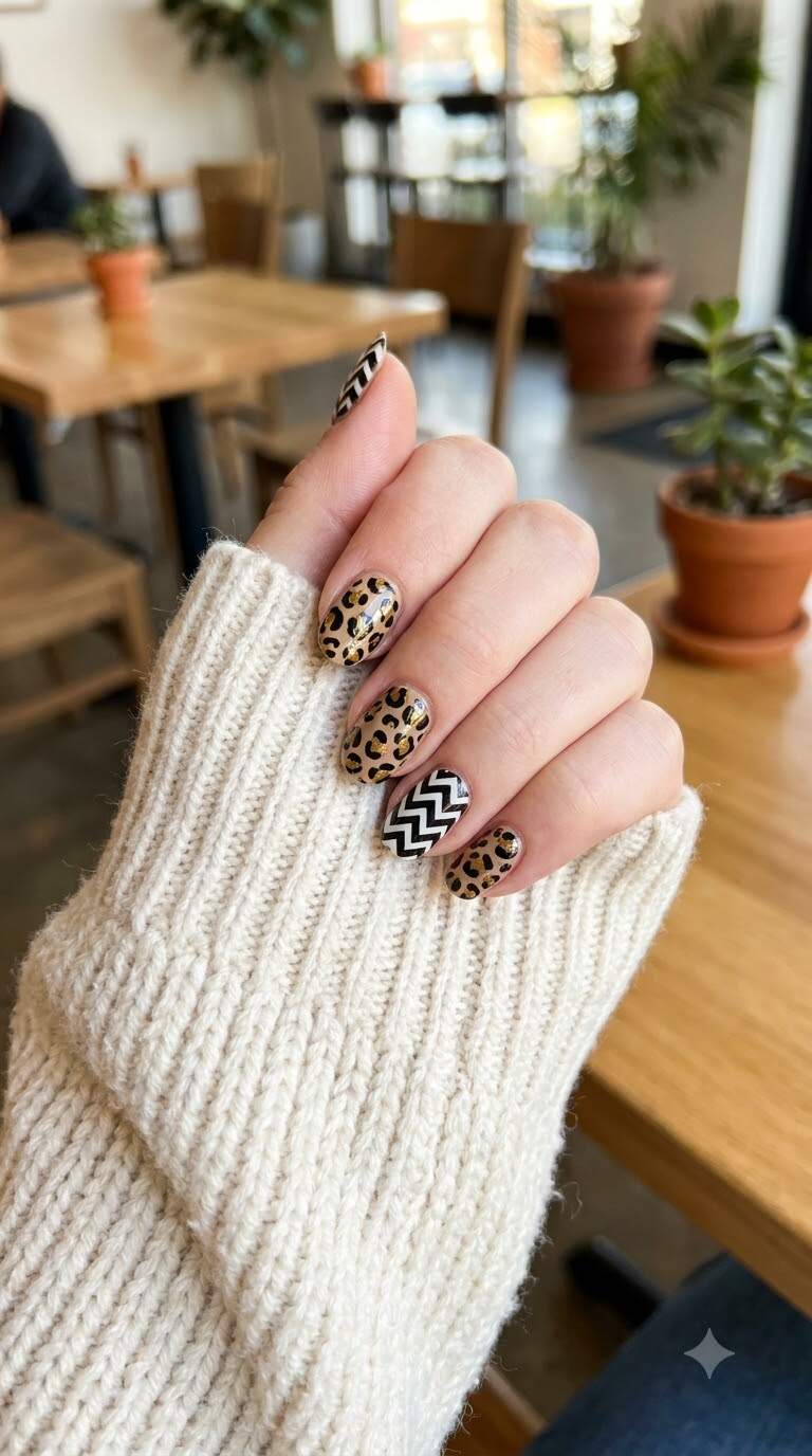 Leopard and Chevron Pattern