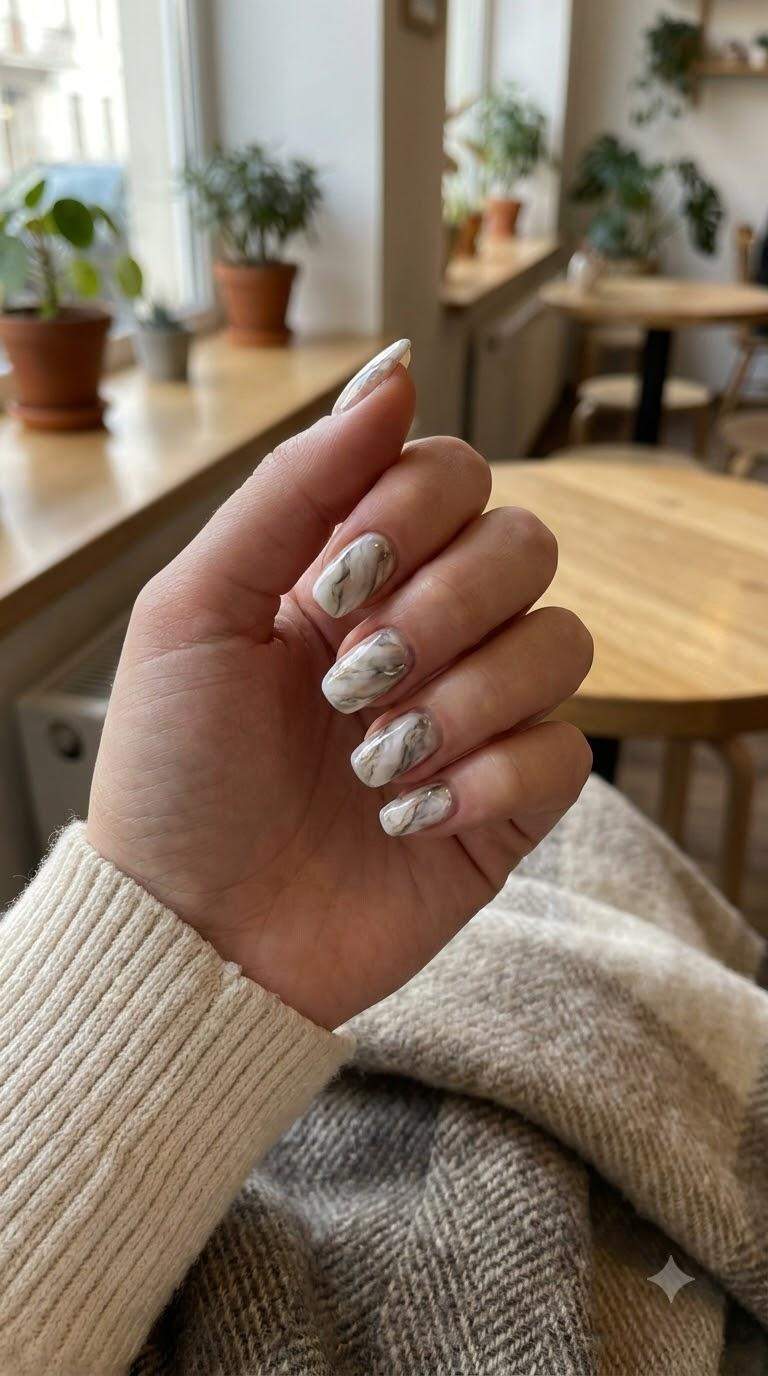 Marble Acrylic Nails