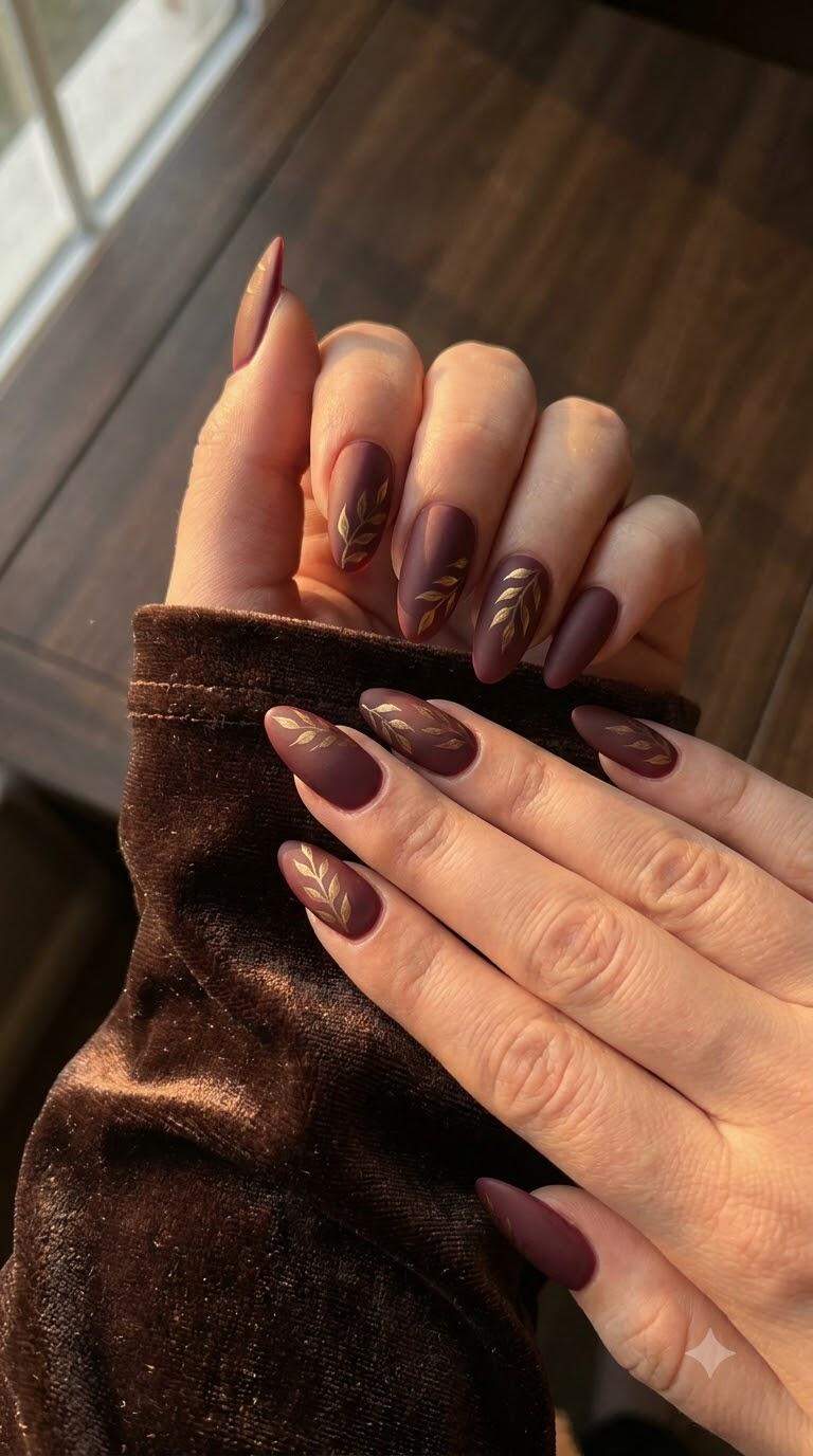 Matte Maroon Leaf