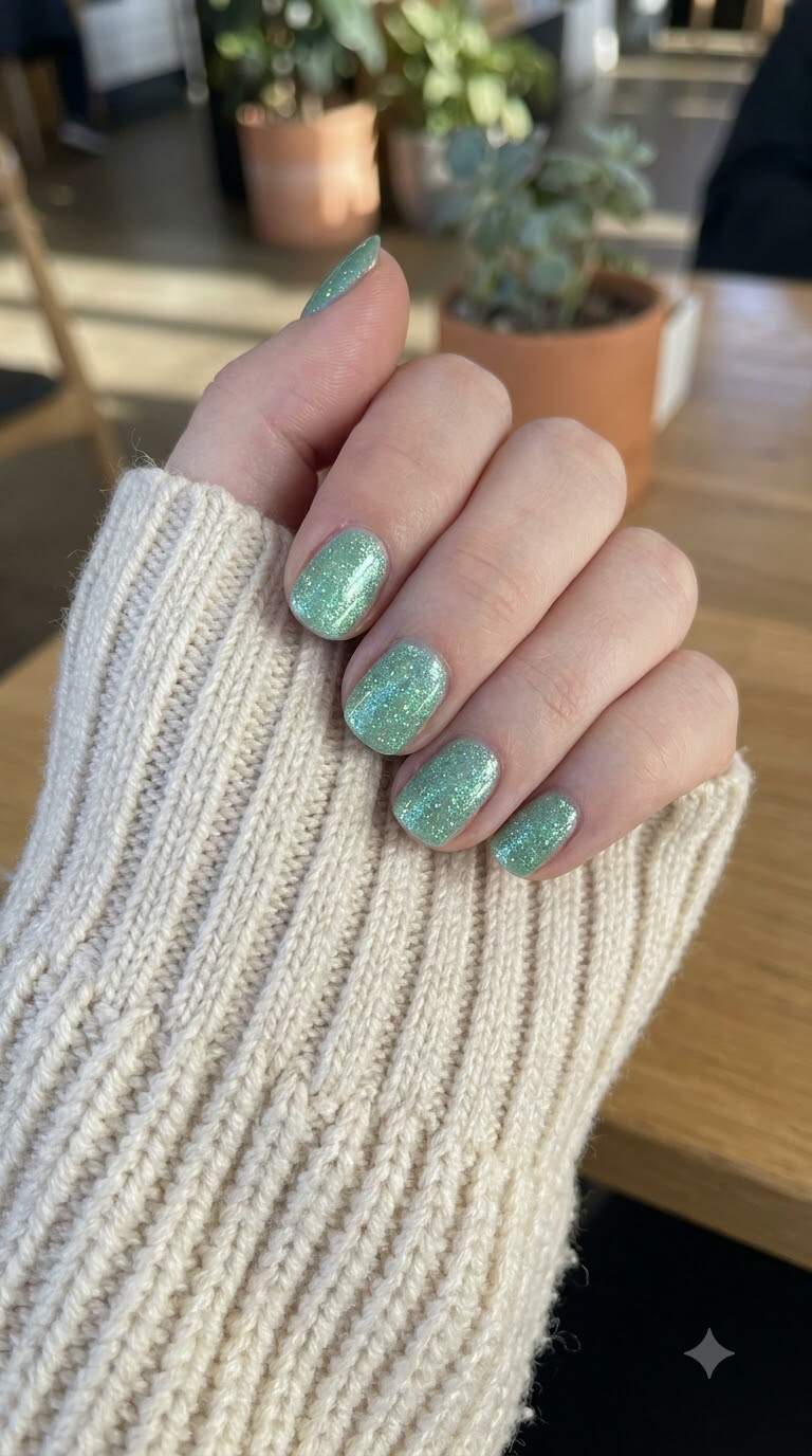 Mint Green Glitter
