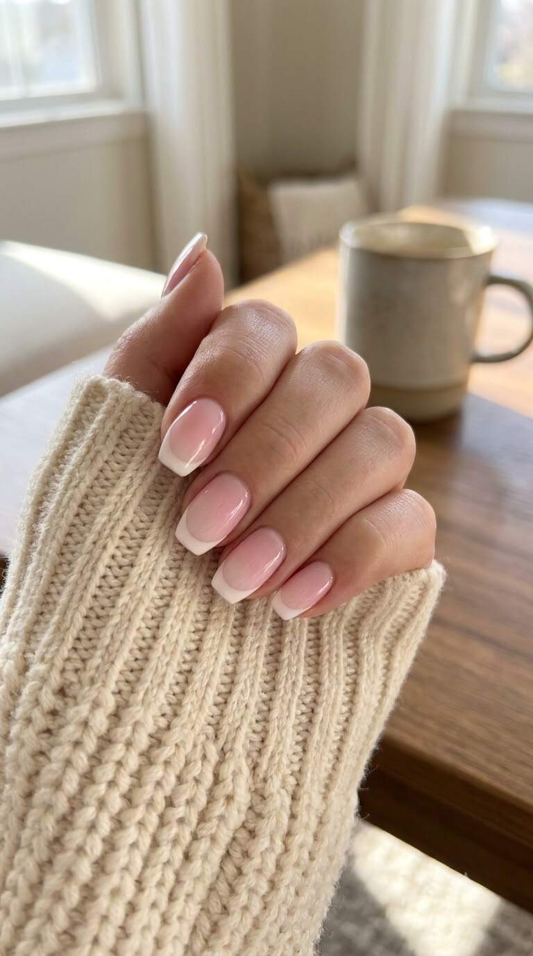 Pastel Pink and White Nails