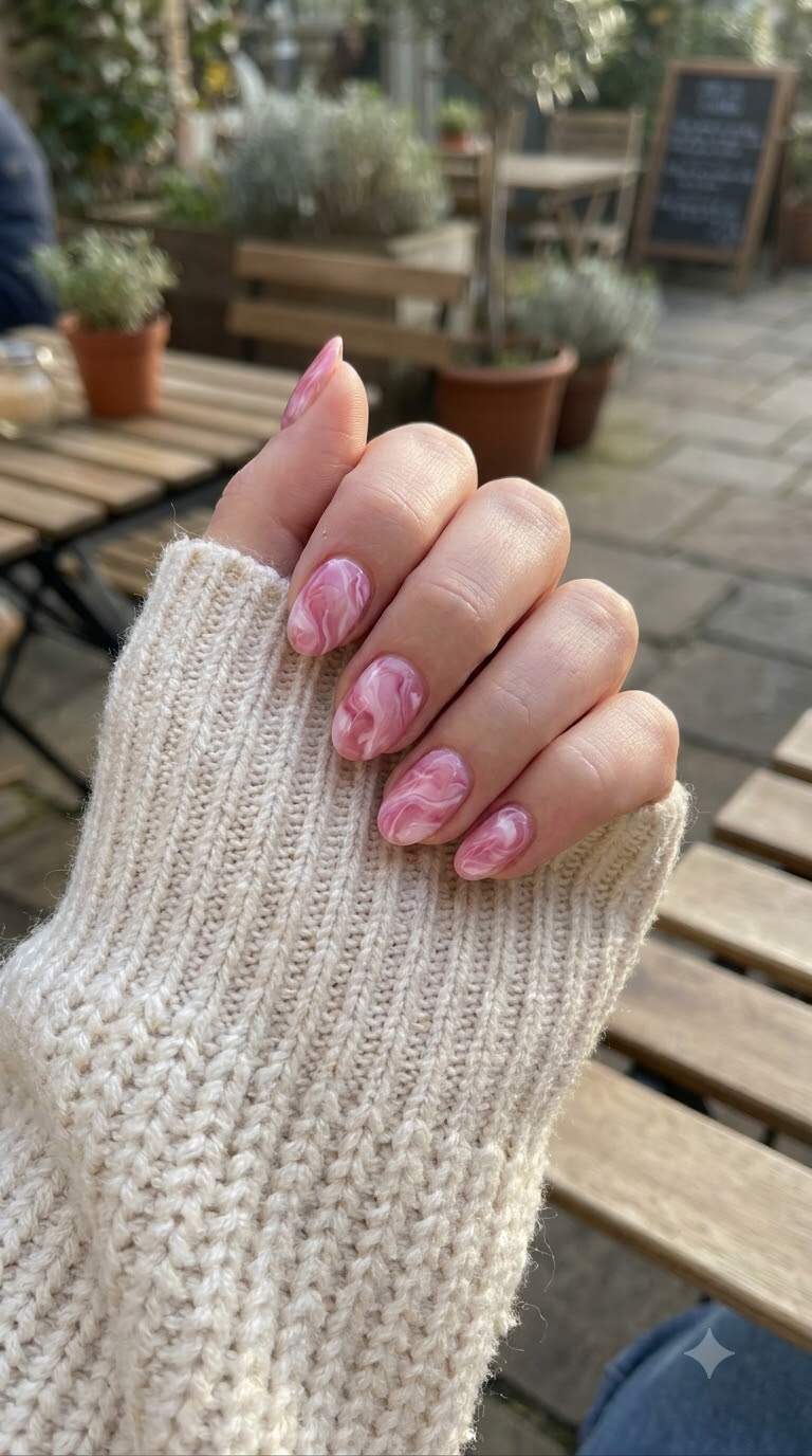 Pink and White Marble