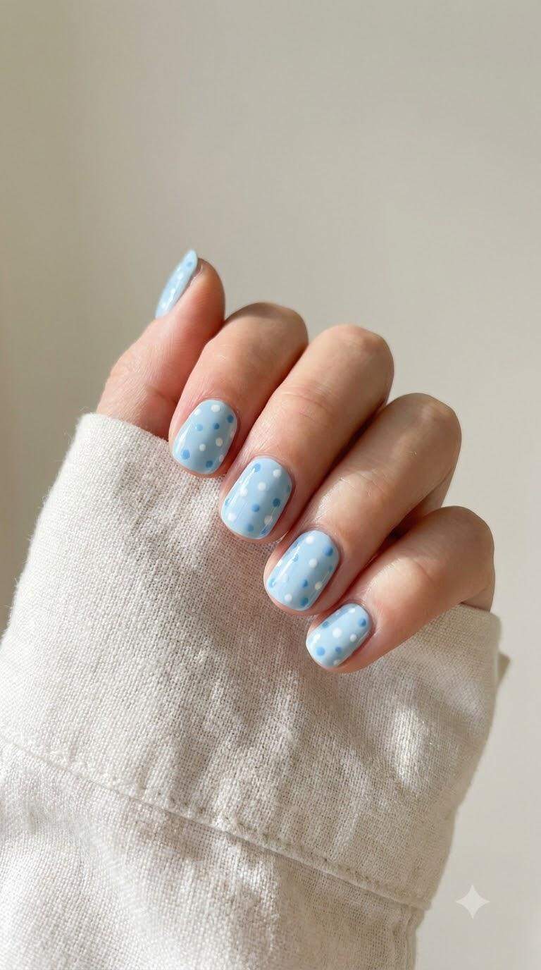 Playful Light Blue Polka Dots