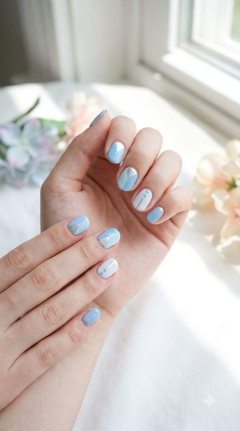 Trendy Light Blue Geometric Patterns