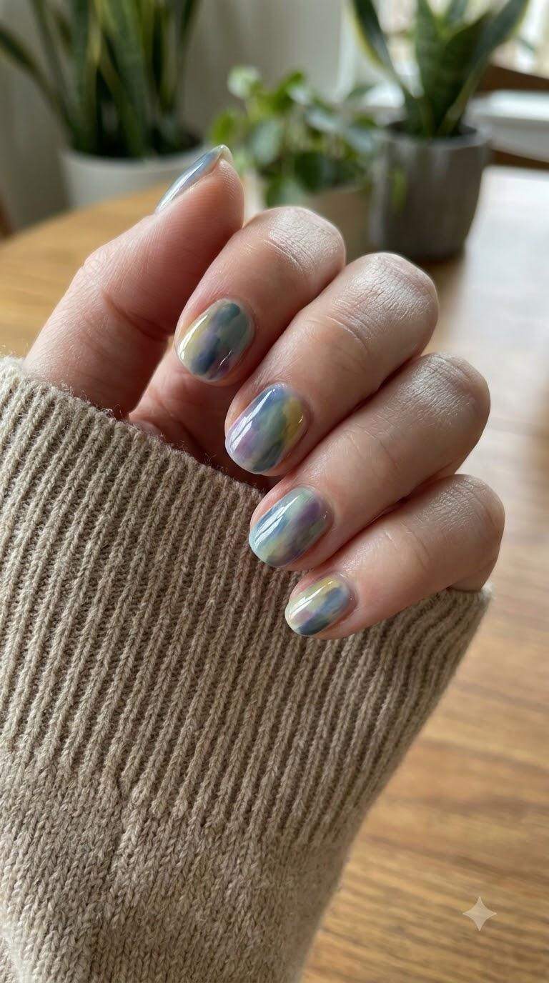 Watercolor Abstract Nails