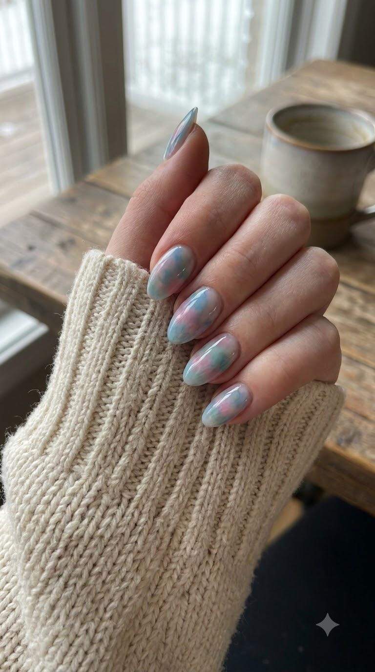 Watercolor Effect Gel Tips