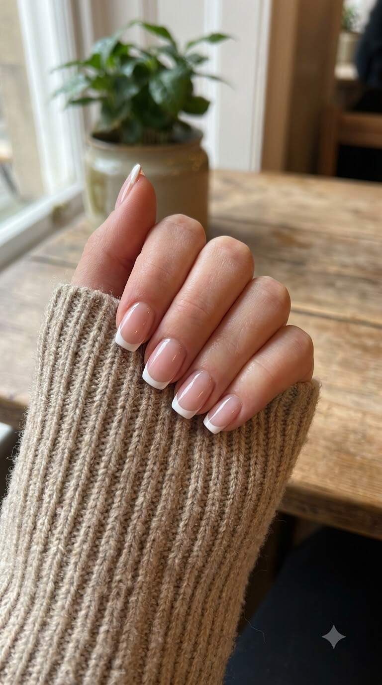 White Tip Gel Nail Style